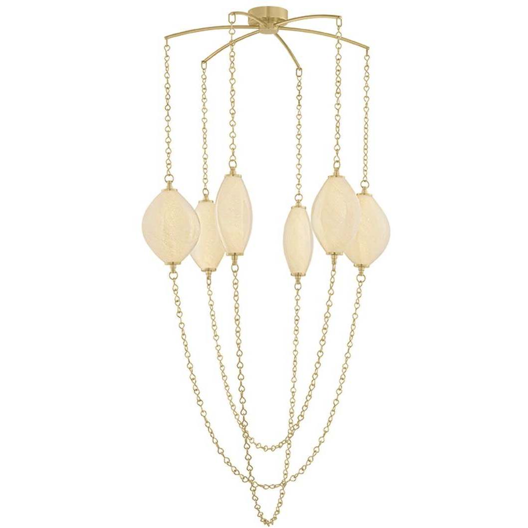 Positano 6 Light 39 inch Vintage Brass Chandelier Ceiling Light