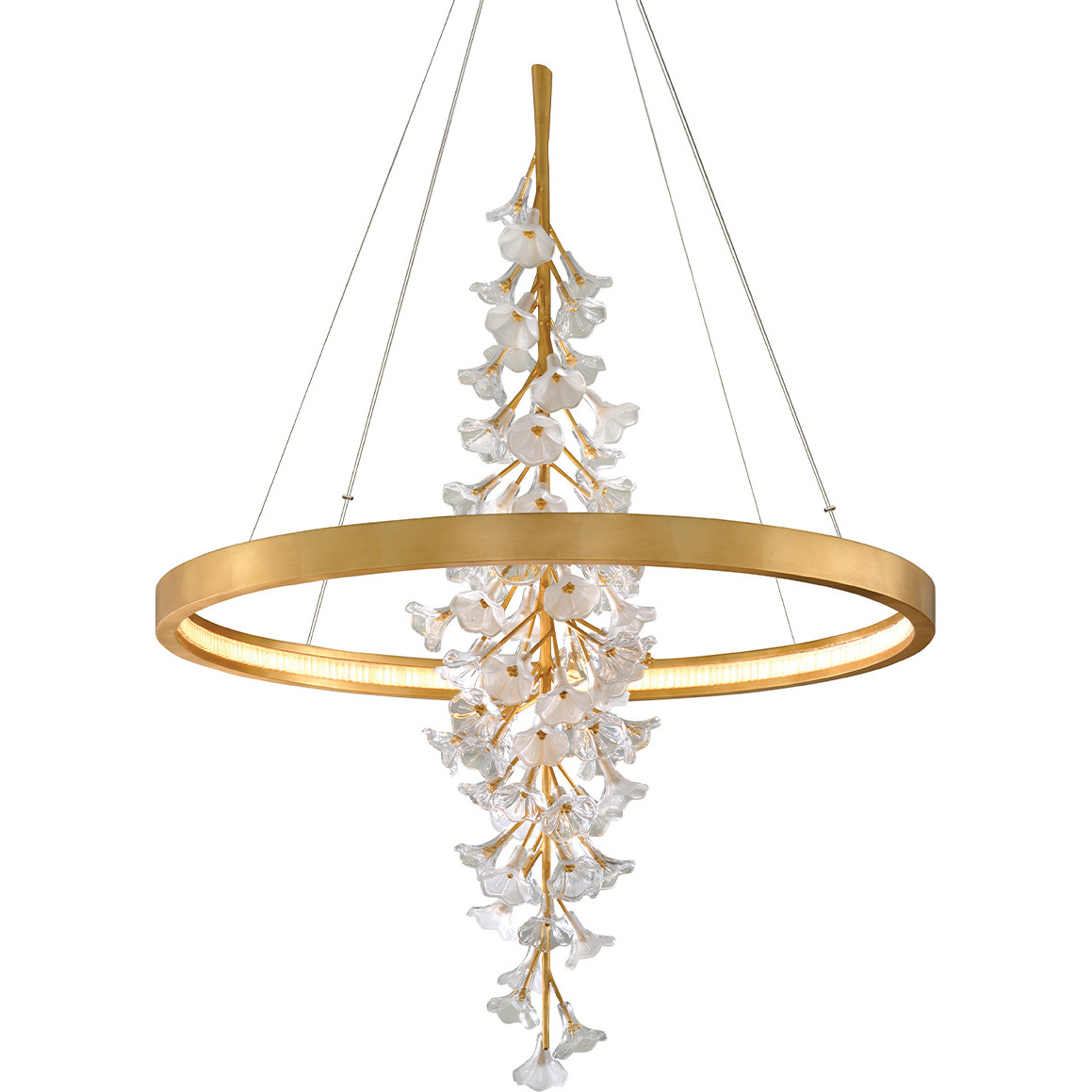 Jasmine LED 44 inch Gold Leaf Chandelier Ceiling Light