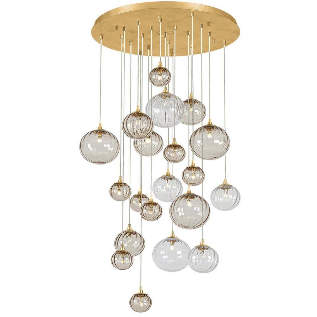 Istanbul 20 Light 28.5 inch Vintage Gold Leaf Chandelier Ceiling Light