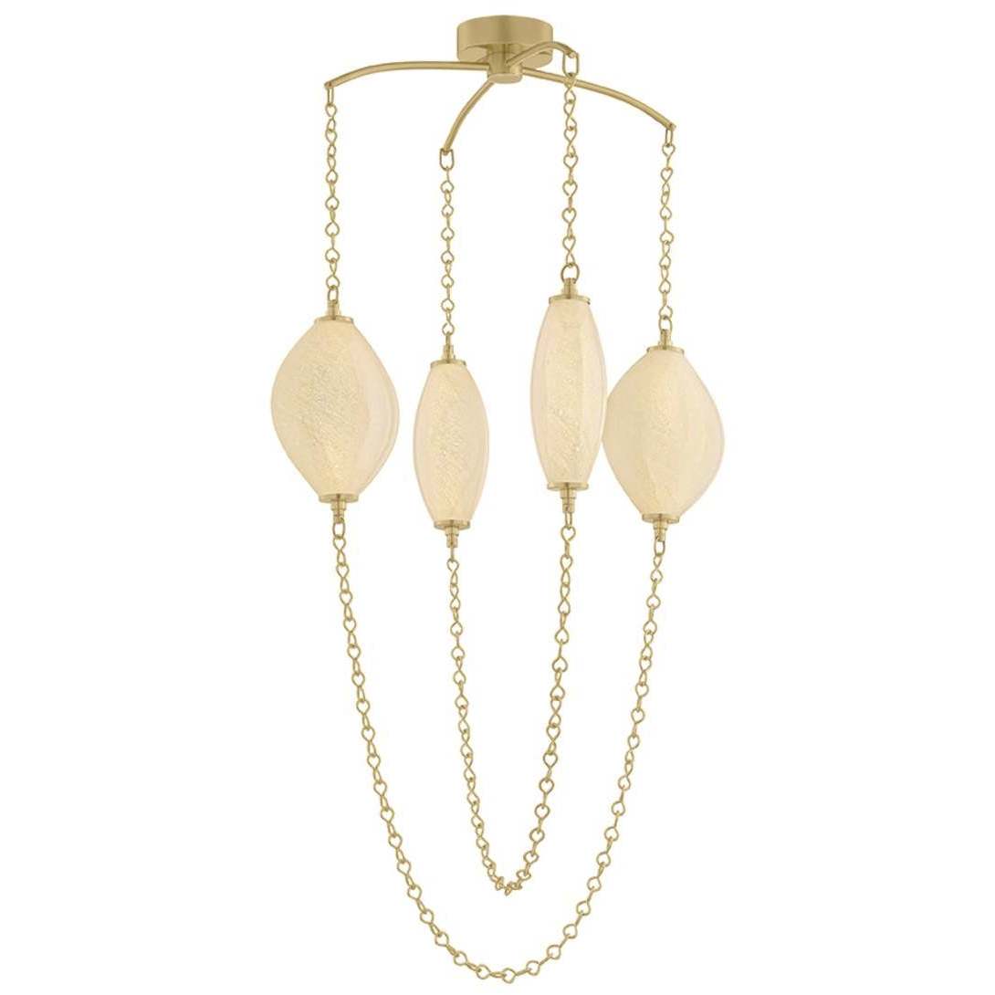 Positano 4 Light 29.75 inch Vintage Brass Chandelier Ceiling Light