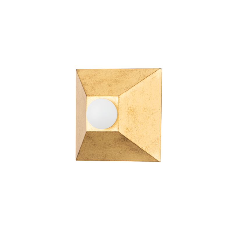 Max 1 Light 6 inch Vintage Gold Leaf Wall Sconce Wall Light