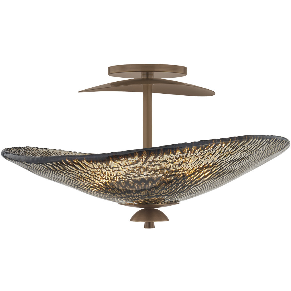 Alba 3 Light 20 inch Old World Brass Semi Flush Ceiling Light