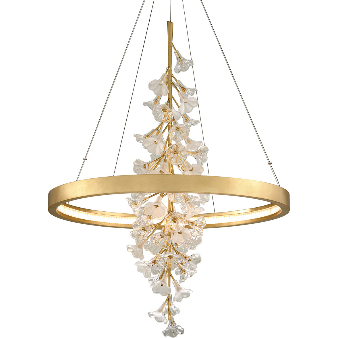 Jasmine LED 36 inch Gold Leaf Chandelier Ceiling Light