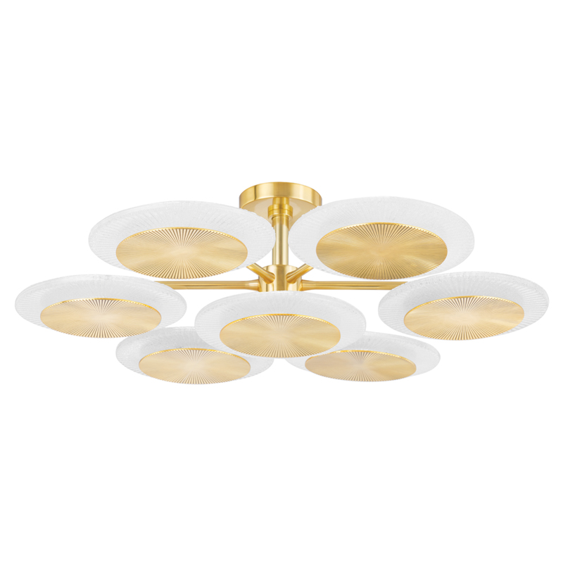 Topaz LED 37.75 inch Vintage Polished Brass Chandelier Ceiling Light